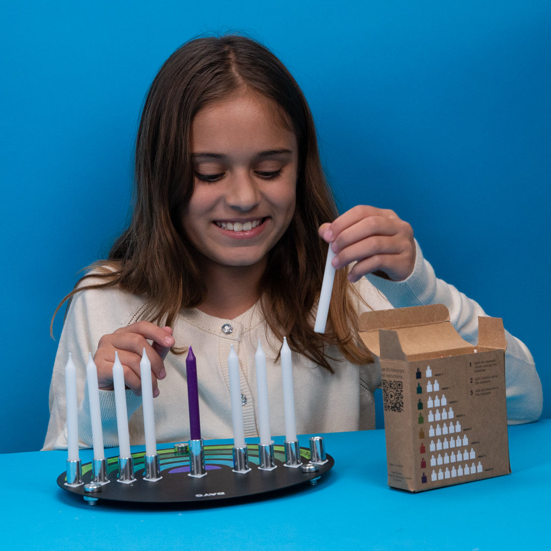 Hanukkah Color Coded Candles