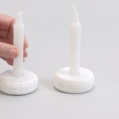 Shabbat Shalom Candle Holders & Traditional Shabbat Candles