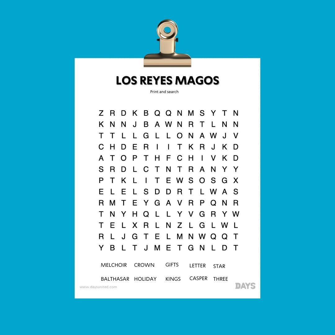 Los Reyes Magos Word Search