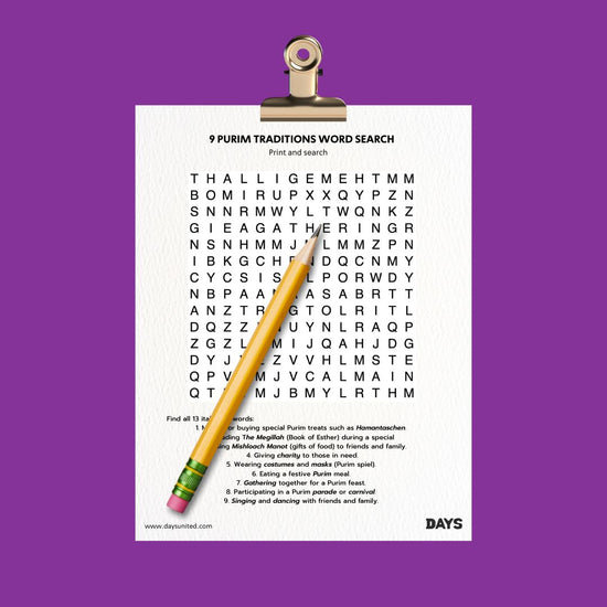 Purim Word Search